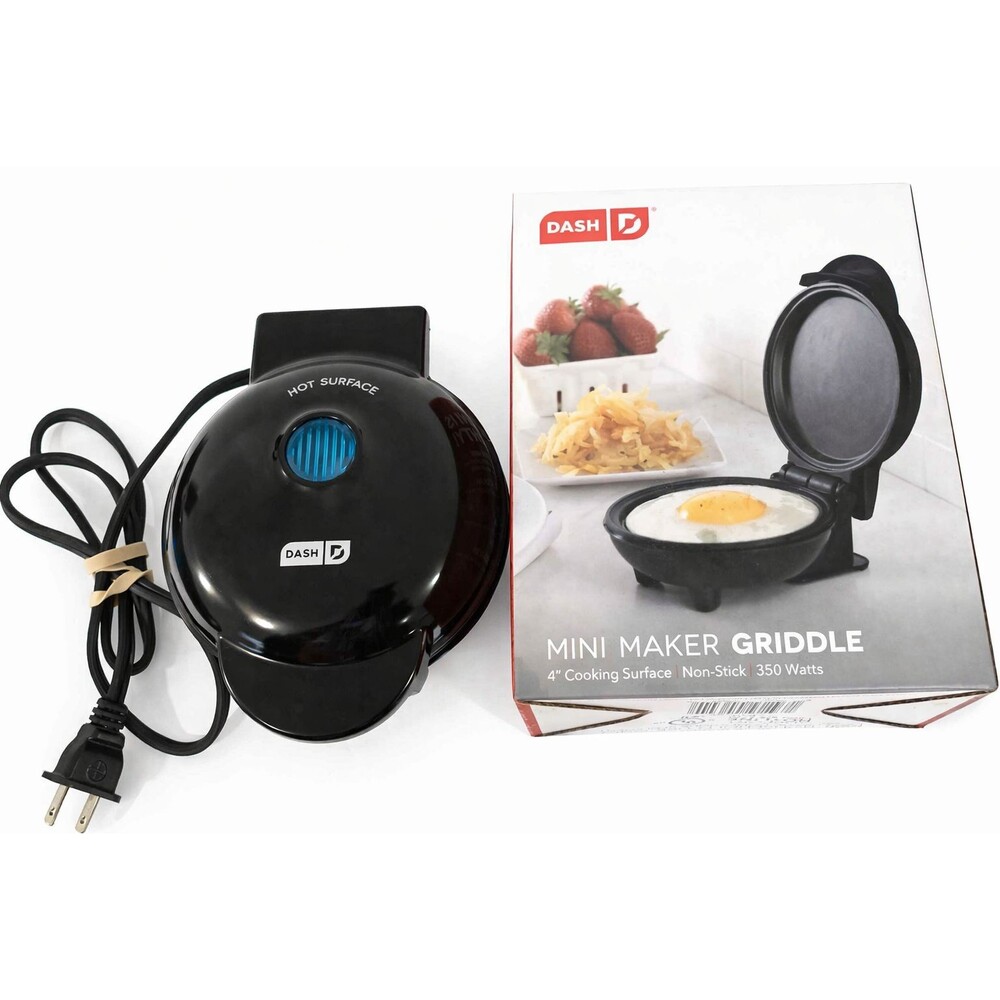 Dash Compact Mini Maker Griddle 4” Nonstick Cooking Surface Plug In 350 Watts